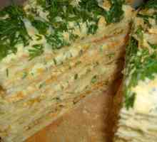 Відкритий несолодкий пиріг з листкового тіста з сиром, помідорами і зеленню