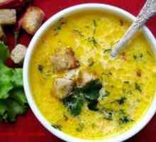 Вершково-сирний суп з шинкою і сухариками