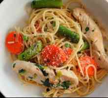 Спагеті з куркою і овочами