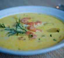 Сирний суп з креветками