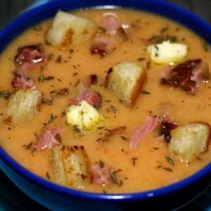 Гороховий суп з часниковим маслом