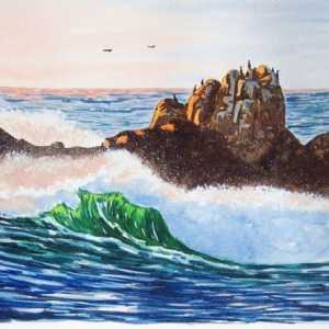 Як намалювати море гуашшю