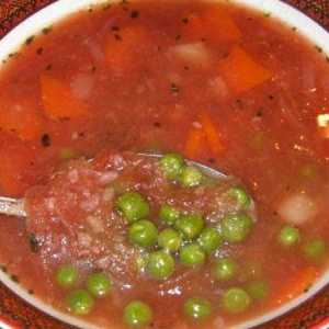 Як приготувати томатний суп із зеленим горошком