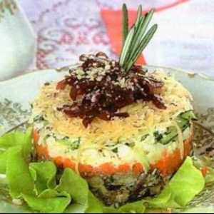 Картопляний салат зі шпротами і маслинами