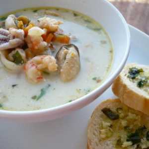 Вершковий суп з морепродуктів