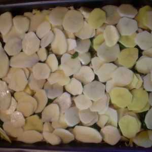 Запечена гарбуз і картопля з курячим філе